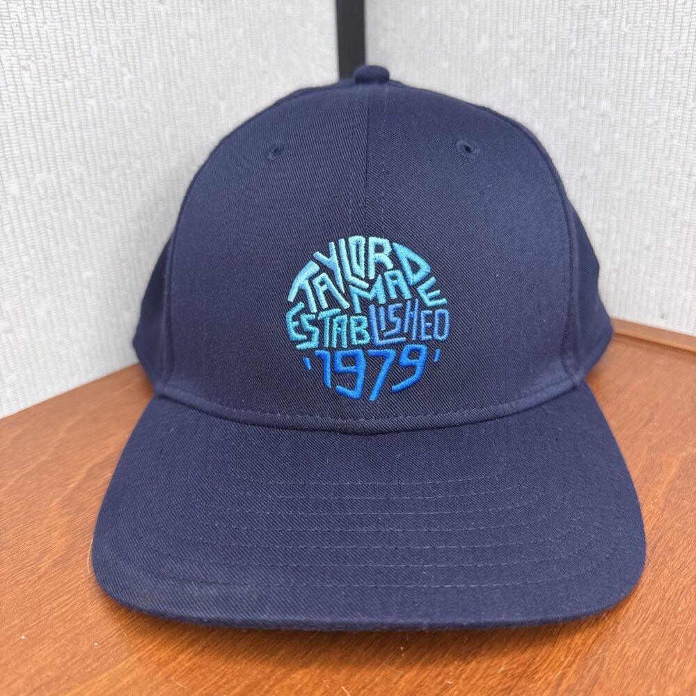TaylorMade Golf Hat Mens Established 1979 Logo Navy Blue Snapback Cap Adjustable